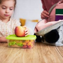 School lunch box with healthy food